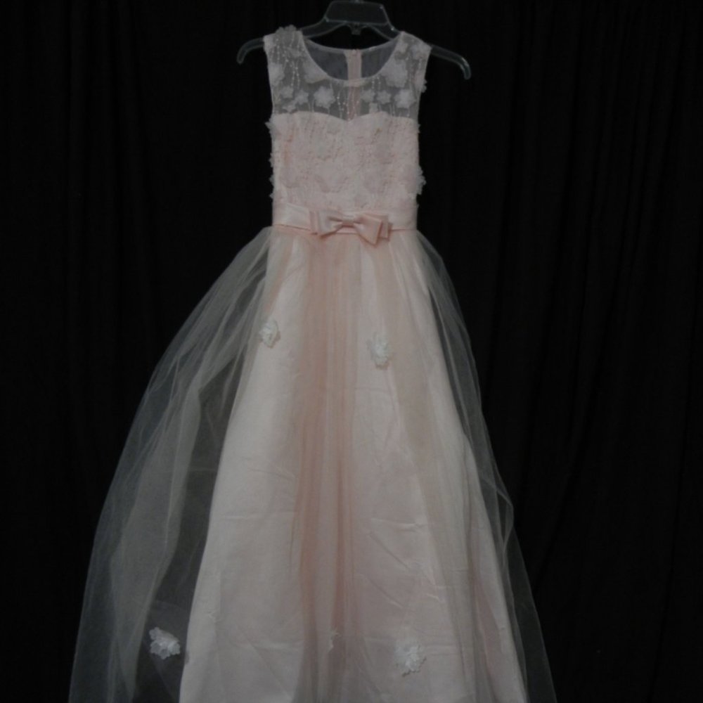 Girls Sleeveless 3D embroidery flower dress